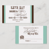 Carte De Placement Mangez, Buvez n Obtenez Marié Escort Tableau Numér (Devant / Derrière)