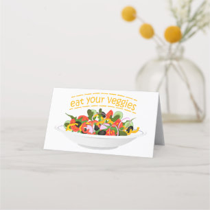 Carte De Placement Mangez vos Légumes Citer salade fraîche mélange bo