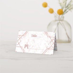 Carte De Placement Marbre blanc et blanc et table d'or Rose assise