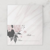 Carte De Placement marbre floral noir et rose (Extérieur déplié)