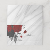 Carte De Placement marbre floral noir et rouge (Extérieur déplié)