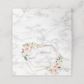 Carte De Placement Marbre géométrique cuivre rose floral (Extérieur déplié)