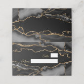 Carte De Placement Marbre Moderne Bleu et Or Agate (Extérieur déplié)