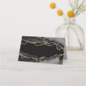 Carte De Placement Marbre Moderne Bleu et Or Agate (Dos)
