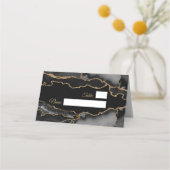 Carte De Placement Marbre Moderne Bleu et Or Agate (Devant)