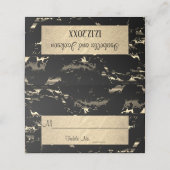 Carte De Placement Marbre noir et or (Extérieur déplié)