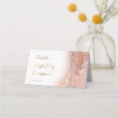 Carte De Placement Marbre rose de la première communion (Dos)