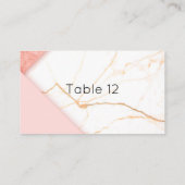 Carte De Placement Marbre rose et or moderne (Dos)
