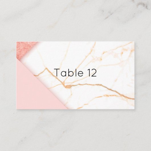 Carte De Placement Marbre rose et or moderne (Dos)