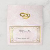 Carte De Placement Marbre rose or Mariage Table Place (Extérieur déplié)
