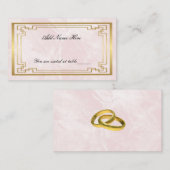 Carte De Placement Marbre rose or Mariage Table Place (Devant / Derrière)