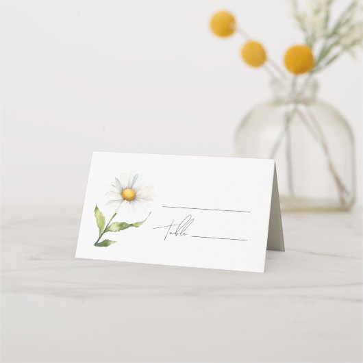 Carte De Placement marguerite aquarelle mariage carte place (Devant)