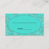 Carte De Placement Marguerites en Mariage Turquoise & Oval (Devant)