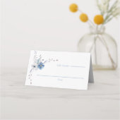 Carte De Placement Mariage à fleurs bleues Dusty (Devant)