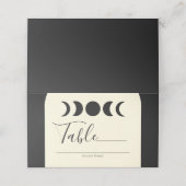 Carte De Placement Mariage à la phase lunaire Luxe Noir & Crème (Extérieur déplié)