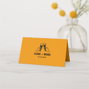 Carte De Placement mariage à main rétro moderne