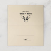 Carte De Placement mariage à main rétro moderne (Extérieur déplié)