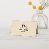 Carte De Placement mariage à main rétro moderne (Dos)