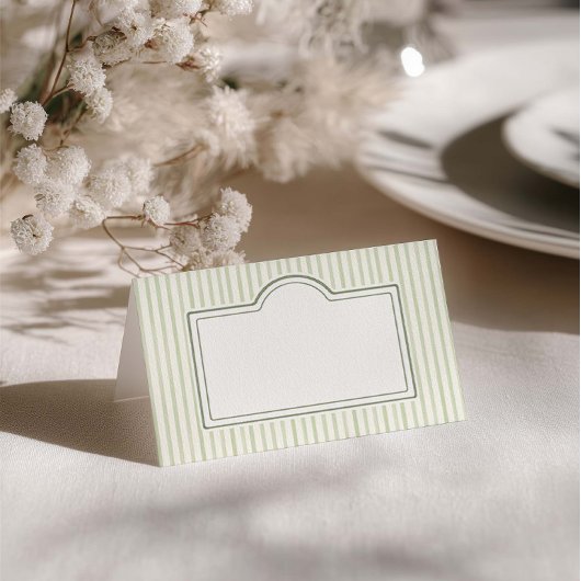 Carte De Placement Mariage à rayures vertes 
