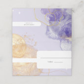 Carte De Placement Mariage Abstrait luxueux violet et doré (Extérieur déplié)