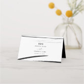 Carte De Placement Mariage Abstrait noir moderne (Dos)