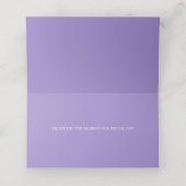 Carte De Placement Mariage | Amethyst Purple Script Argent (Intérieur déplié)