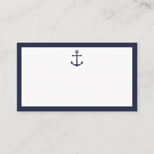 Carte De Placement Mariage Ancre bleu marine (Devant)