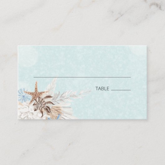 Carte De Placement Mariage Aqua Ocean & Shells (Devant)