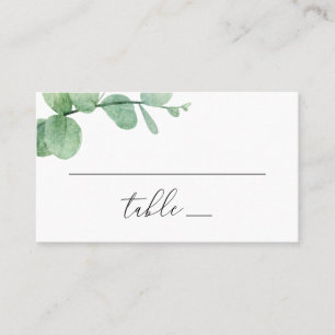 Carte De Placement Mariage Aquarelle Eucalyptus Botanique Végétal
