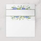 Carte De Placement Mariage Aquarelle Florale aux Hortensias Bleus (Extérieur déplié)