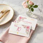 Carte De Placement Mariage aquarelle florale dorée