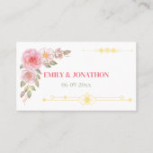 Carte De Placement Mariage aquarelle florale dorée (Devant)