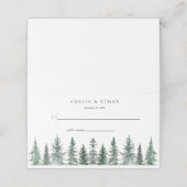 Carte De Placement Mariage aquarelle hivernal en forêt (Extérieur déplié)