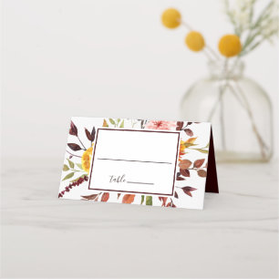 Carte De Placement Mariage aquarelle Jardin d'Automne Bourgogne