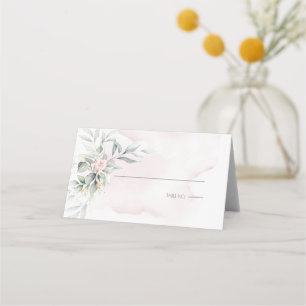 Carte De Placement Mariage   Aquarelle rose pâle