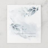 Carte De Placement Mariage | Aquarelle rustique Dusty Blue Foliing (Extérieur déplié)