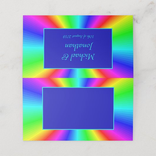 Carte De Placement Mariage arc-en-ciel brillant (Extérieur déplié)