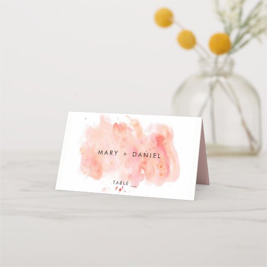 Carte De Placement Mariage Arrière - plan couleur rose (Devant)