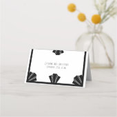 Carte De Placement Mariage Art Déco Noir Et Blanc (Dos)