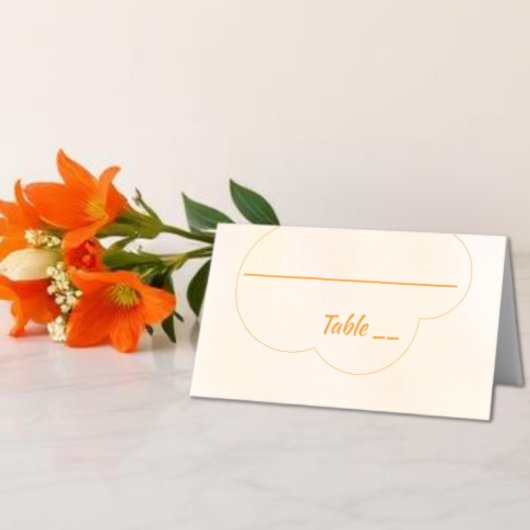 Carte De Placement Mariage au coucher de soleil orange
