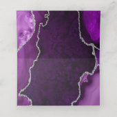 Carte De Placement Mariage au marbre d'agate violet et argent (Intérieur déplié)