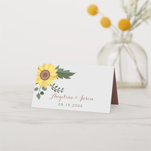 Carte De Placement Mariage au Tournesol (Dos)