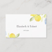 Carte De Placement Mariage aux citrons aquarelle (Devant)