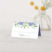 Carte De Placement Mariage aux Hortensias Bleus (Devant)