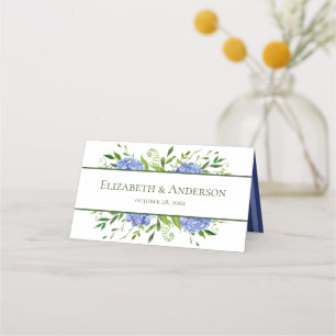 Carte De Placement Mariage aux Hortensias Bleus