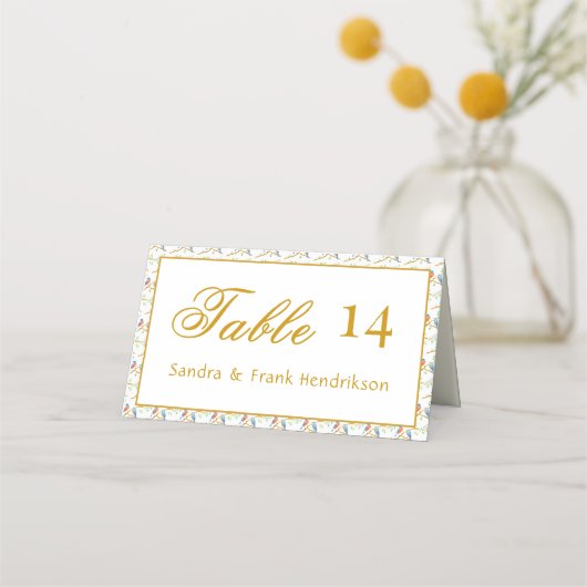 Carte De Placement Mariage aux oiseaux bleus (Devant)