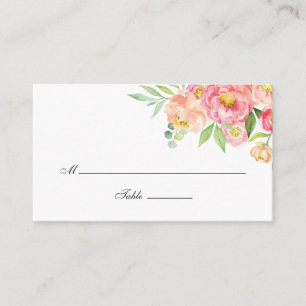 Carte De Placement Mariage aux pivoines aquarelles