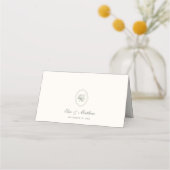 Carte De Placement Mariage aux Roses Vert Sauge (Dos)