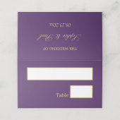 Carte De Placement Mariage beige violet doré Plié Carte Place (Extérieur déplié)