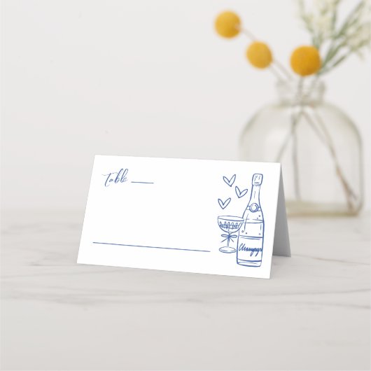 Carte De Placement Mariage blanc à main (Devant)